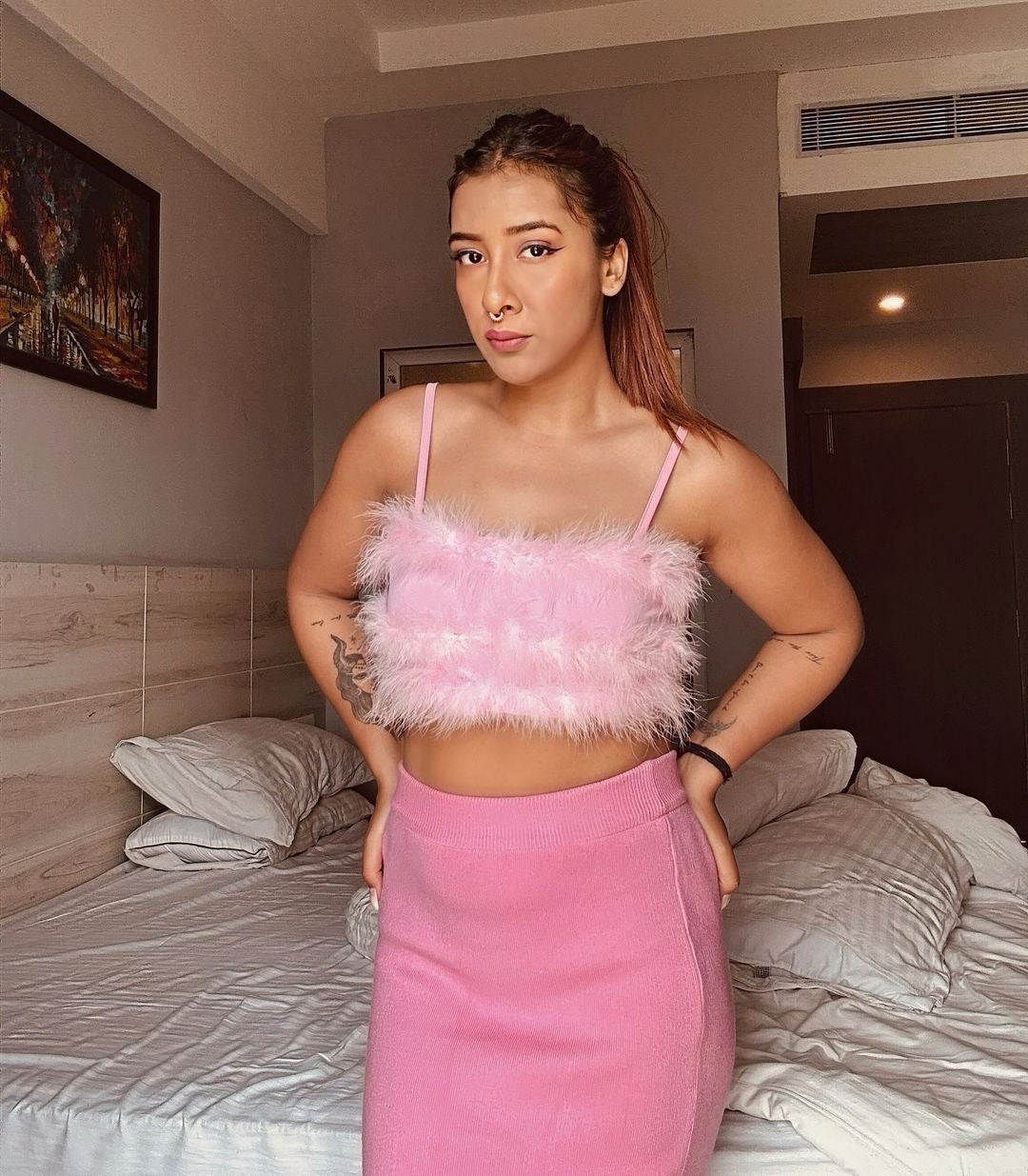 Leena Statement Coord Set In Pink