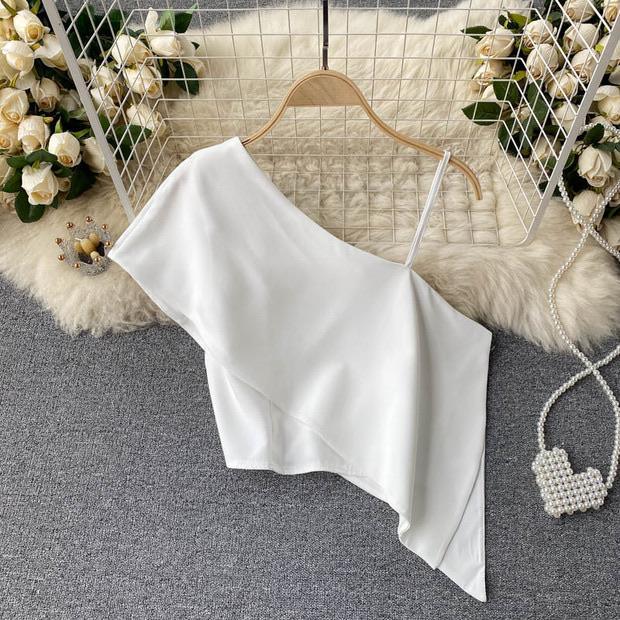 Lily One Shoulder Top In White