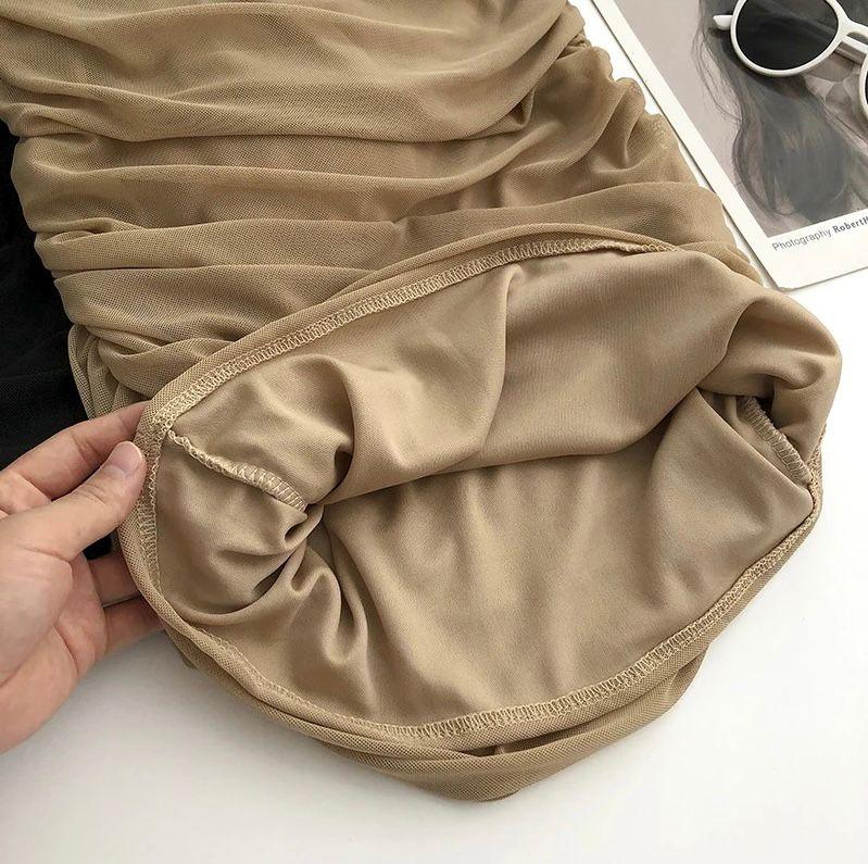 Limba Ruched Mini Bodycon Mesh Dress