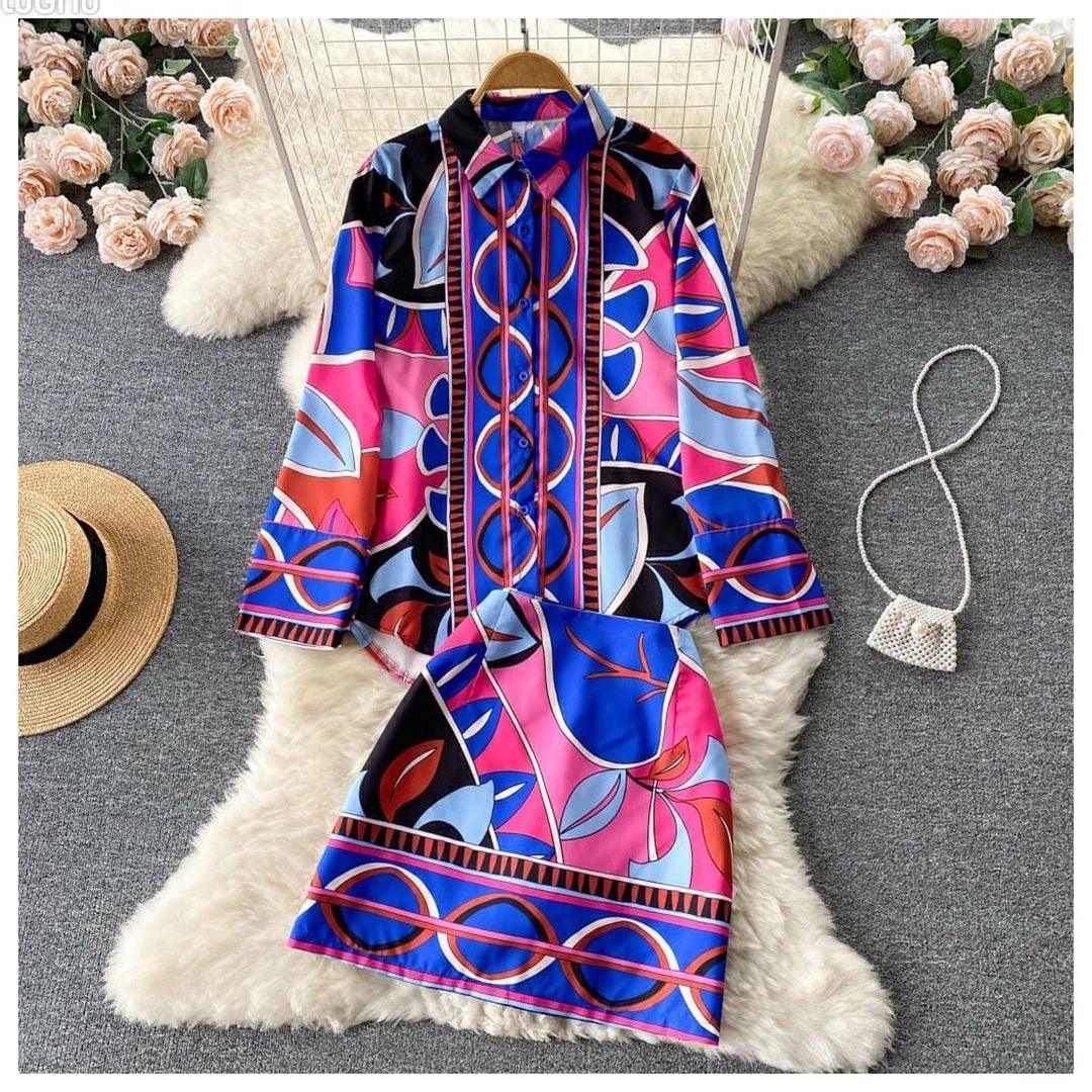 Luna Abstract Coord Set In Blue