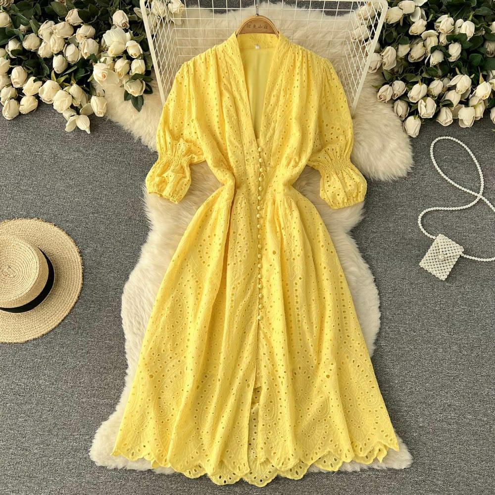 Luna Summer Cotton Eyelet Dress