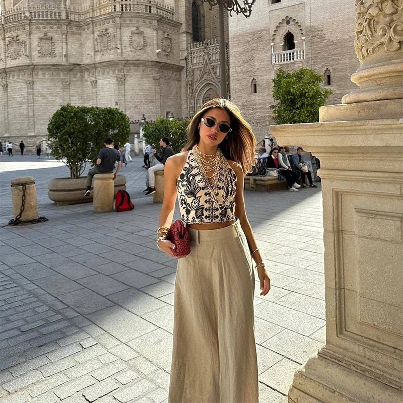 Mairo 2 Piece Coord Set - Resortwear Set In Beige