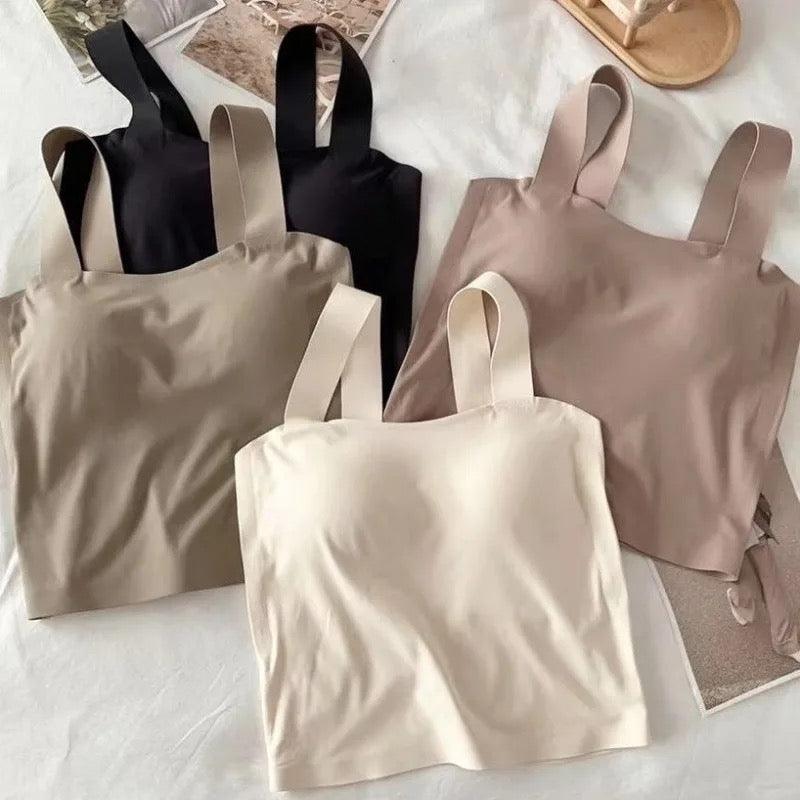 Mariam Tank Tops with Inbuilt Bra In White