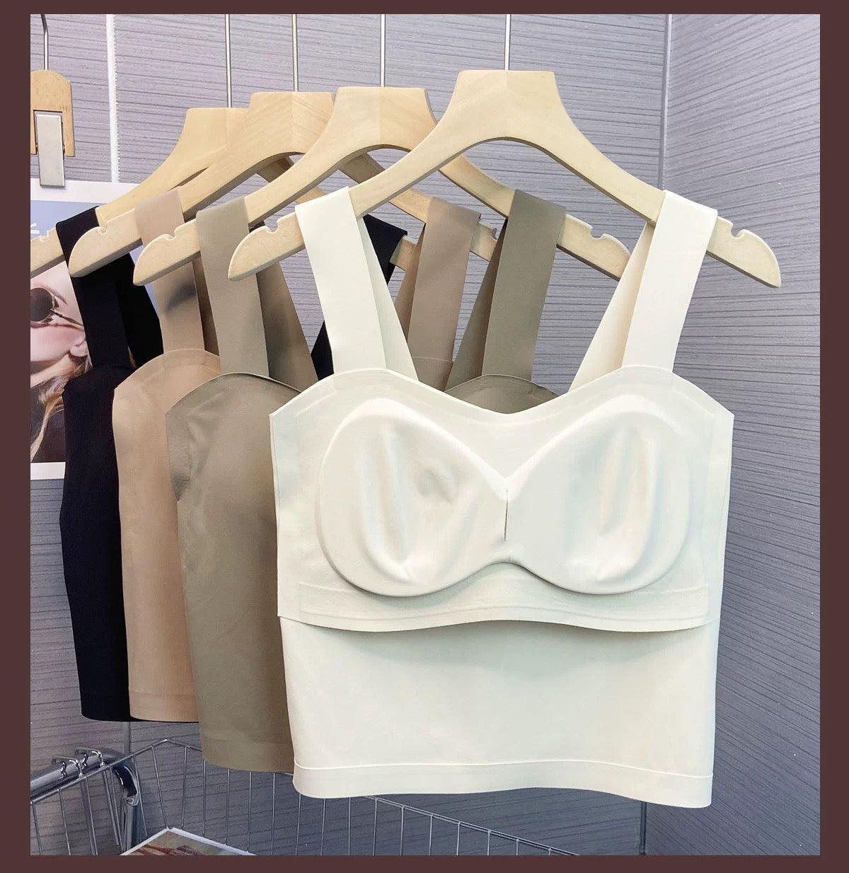 Mariam Tank Tops with Inbuilt Bra In Black