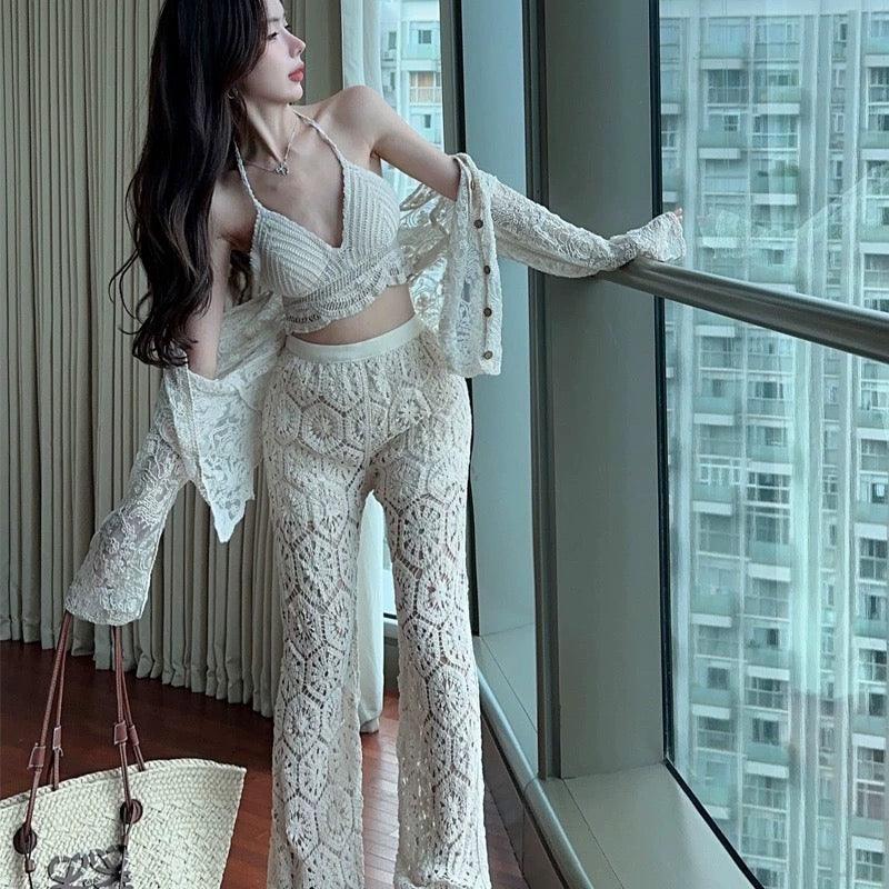 Mariku Resortwear 3 Pc Set In Beige