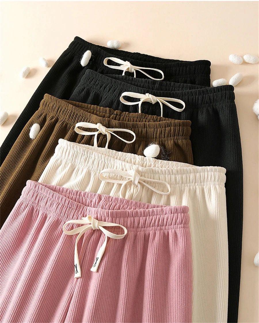 Marley Wide Leg Fleece Pants In Pink