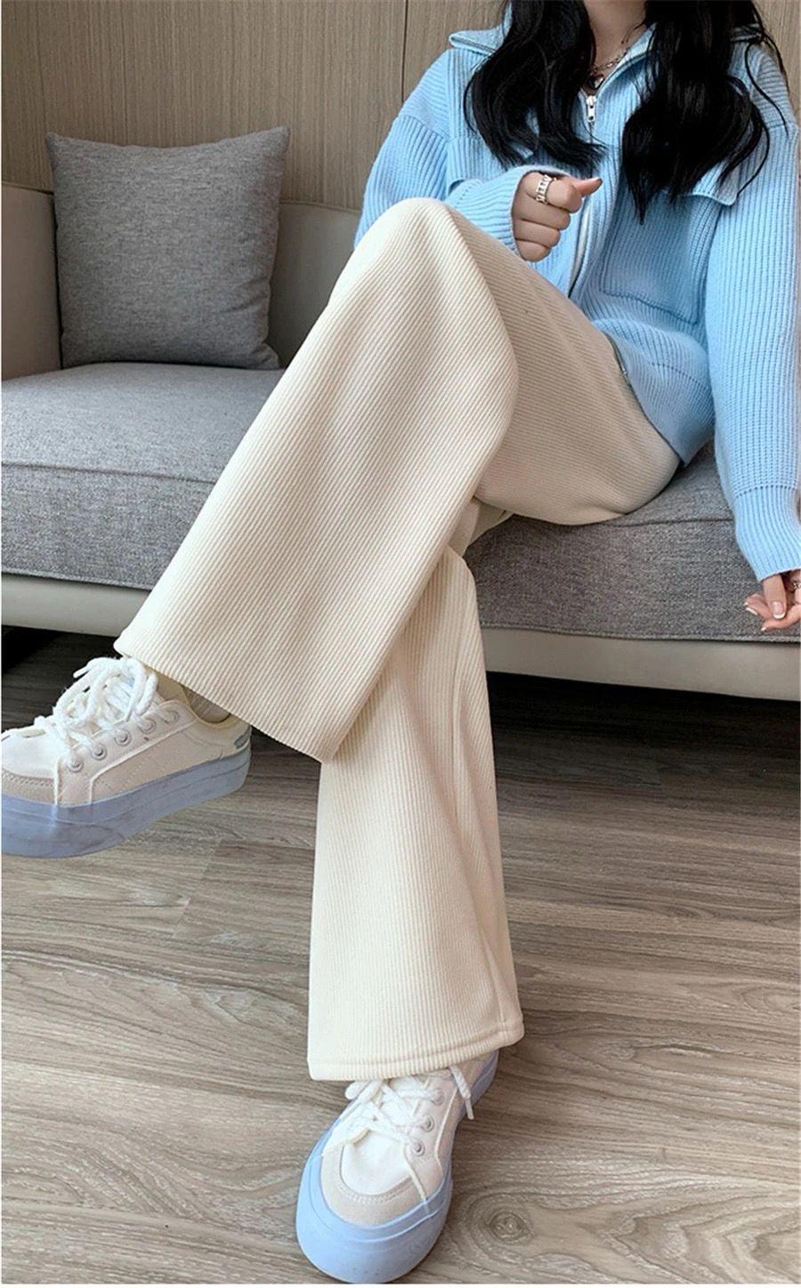 Marley Wide Leg Fleece Pants In Pink