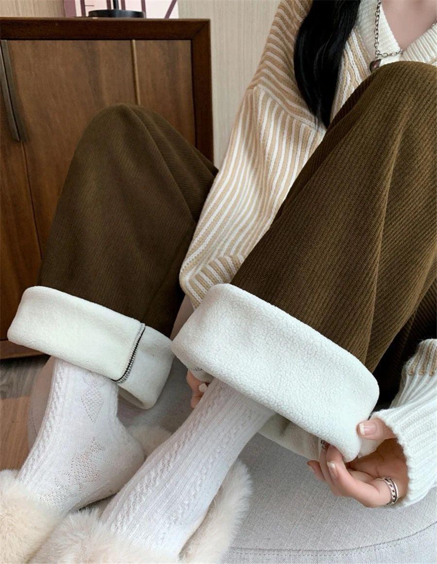 Marley Wide Leg Fleece Pants In Pink