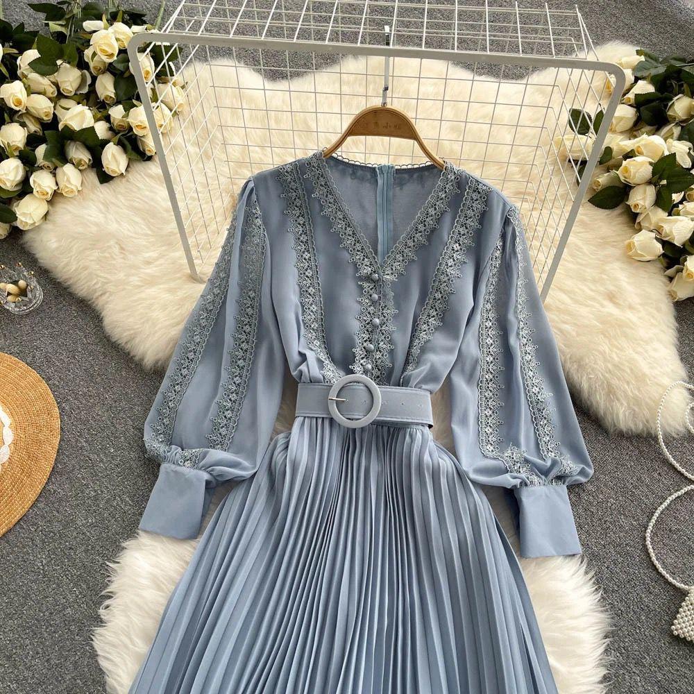Meredith Statement Dress In Blue
