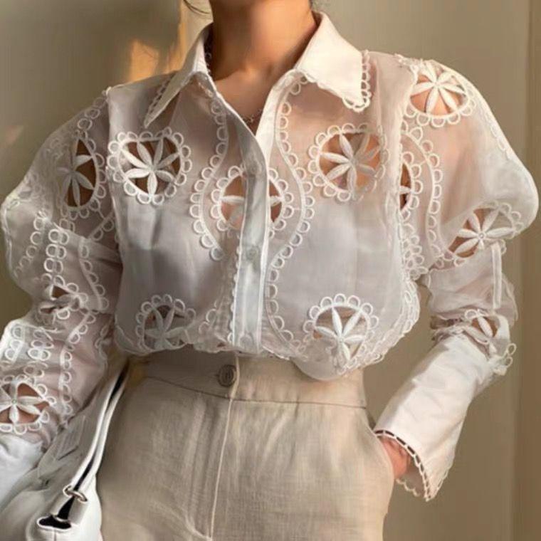 Milan Eyelet Blouse In White