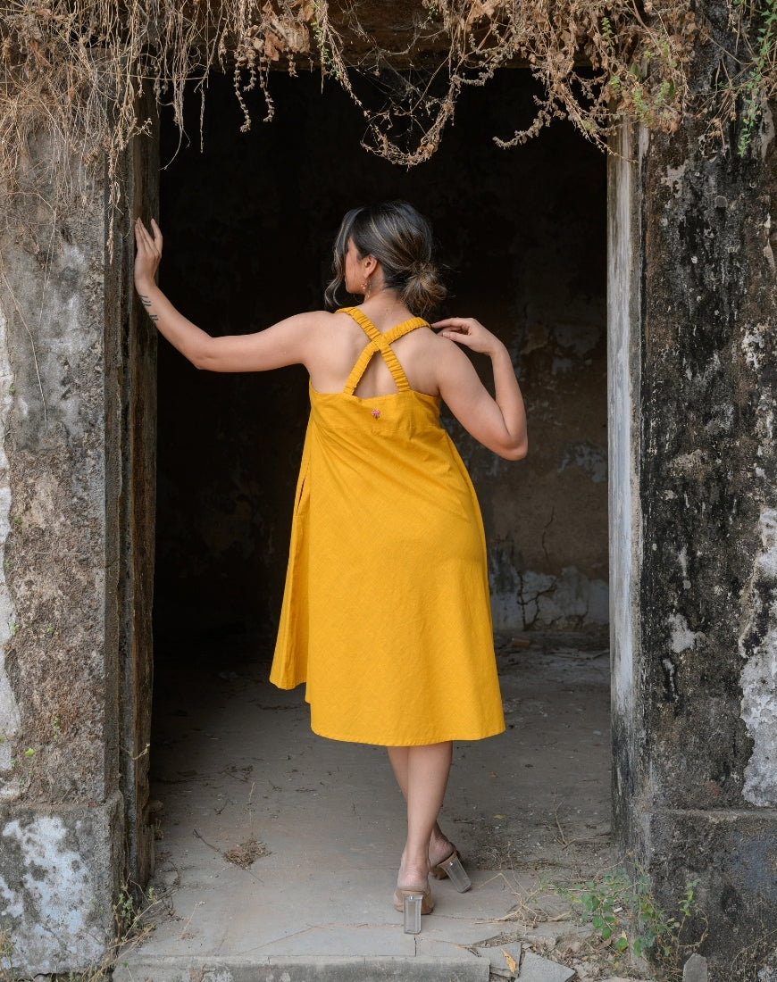 Milky Yellow Strappy Dress
