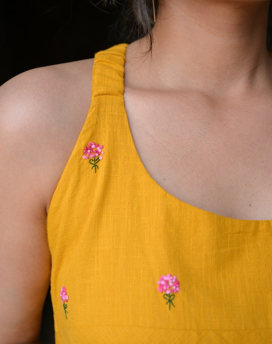 Milky Yellow Strappy Dress