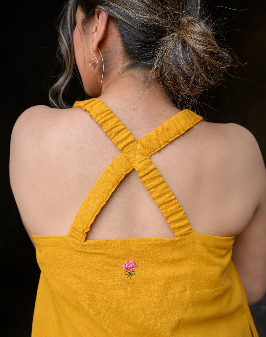 Milky Yellow Strappy Dress