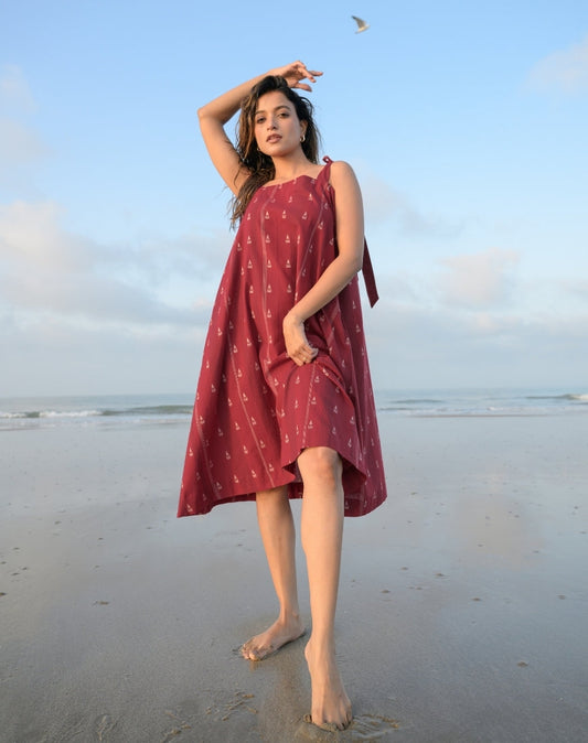 Mitti Red Weave Dress