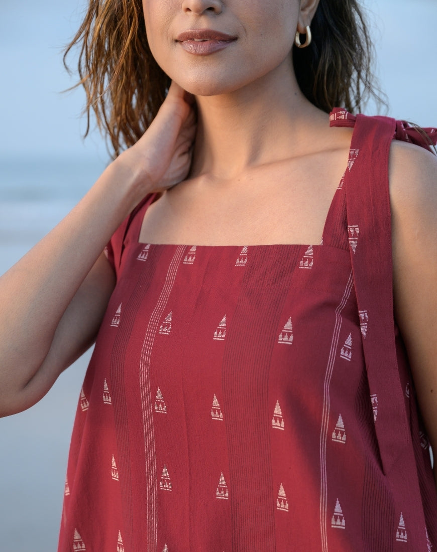 Mitti Red Weave Dress