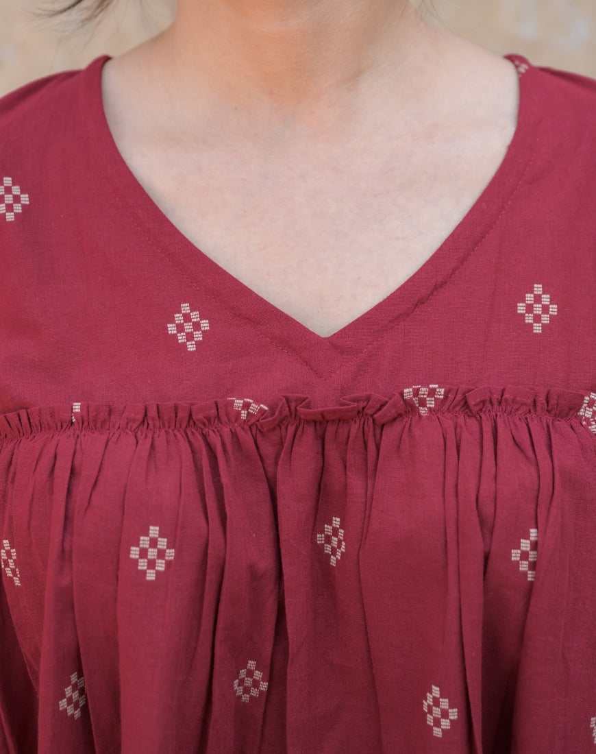 Moody Maroon Top