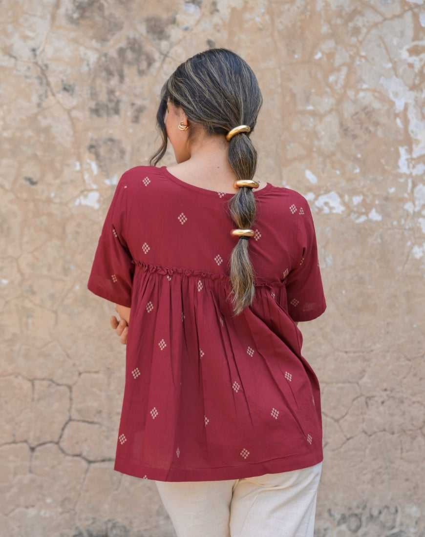 Moody Maroon Top
