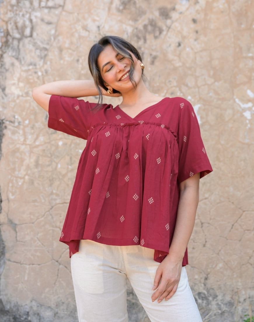 Moody Maroon Top