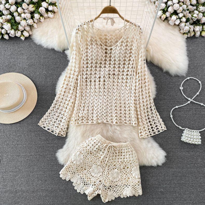 Nadia 3 Piece Coord Set In Beige