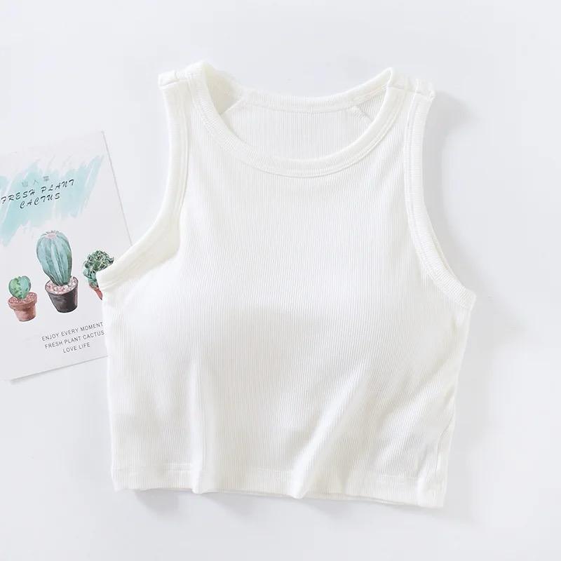 Nicole Tank Tops with Inbuilt Bra In Peach