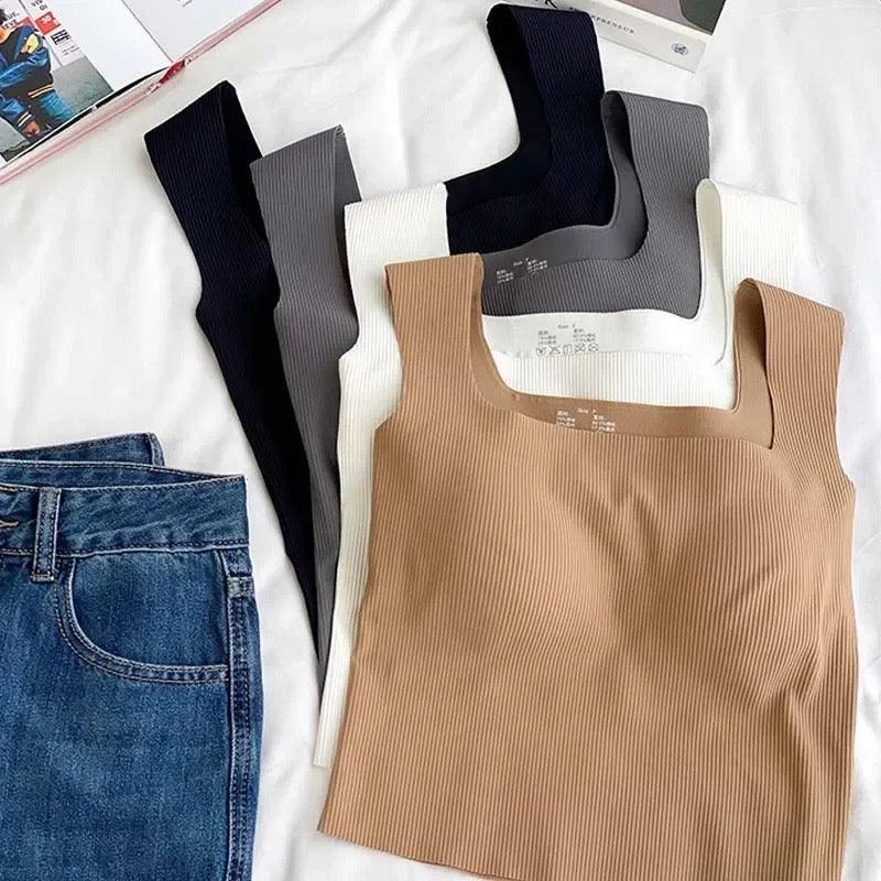 Nino Tank Tops with Inbuilt Bra in Black
