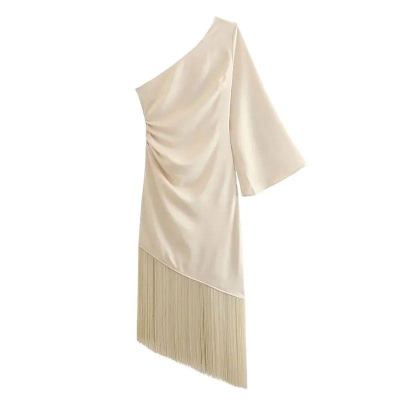 Osiris Luxe Party Dress In Beige