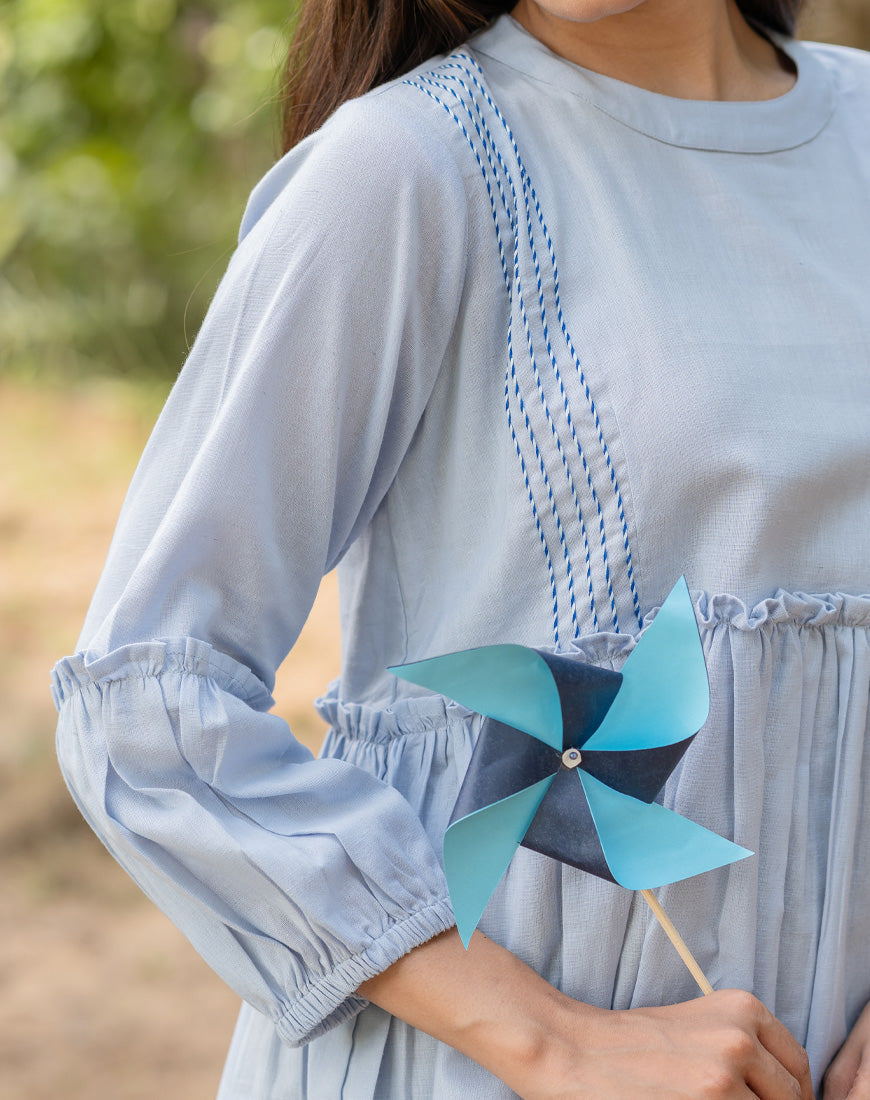Pastel Blue Peplum Top