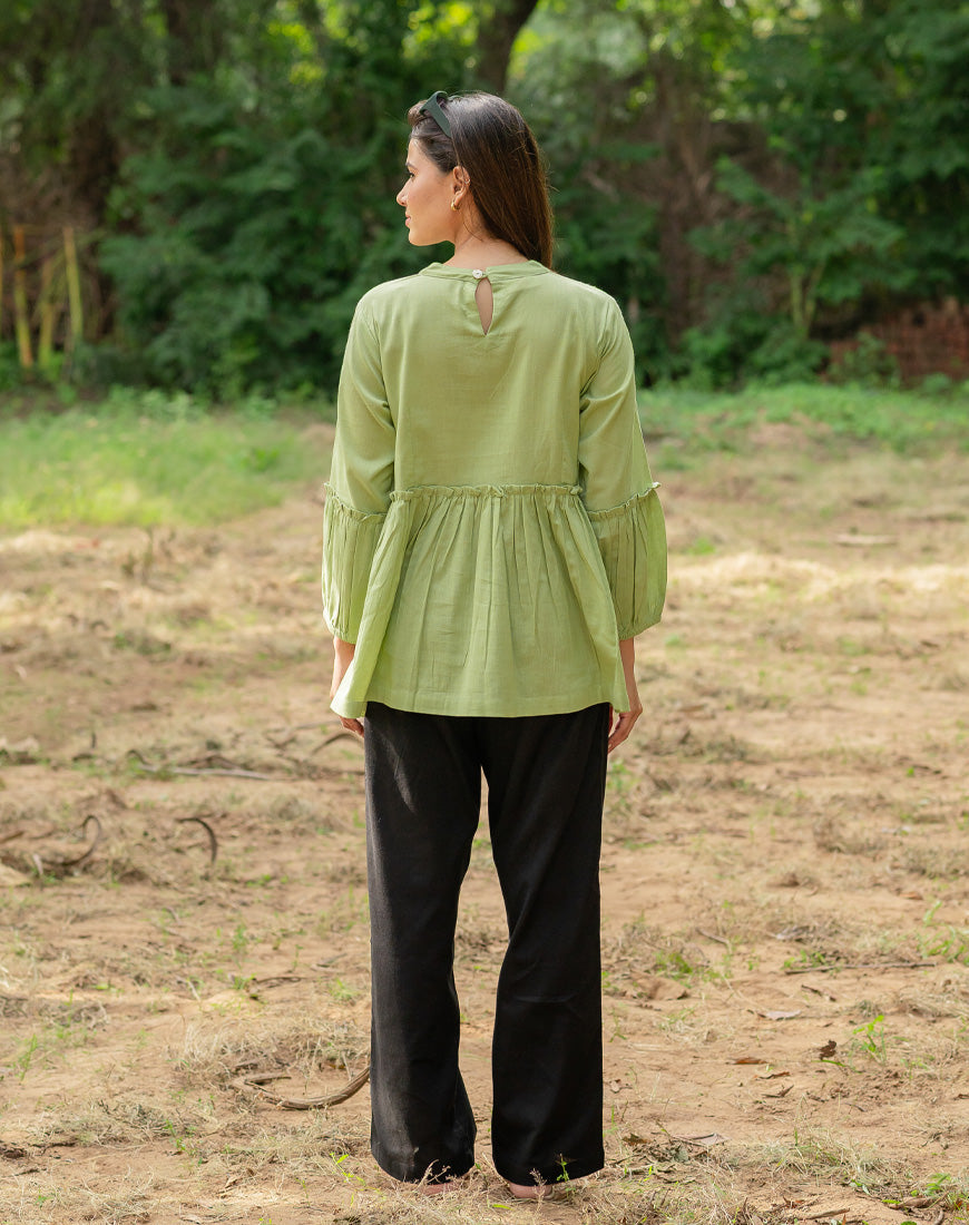 Pastel Green Peplum Top
