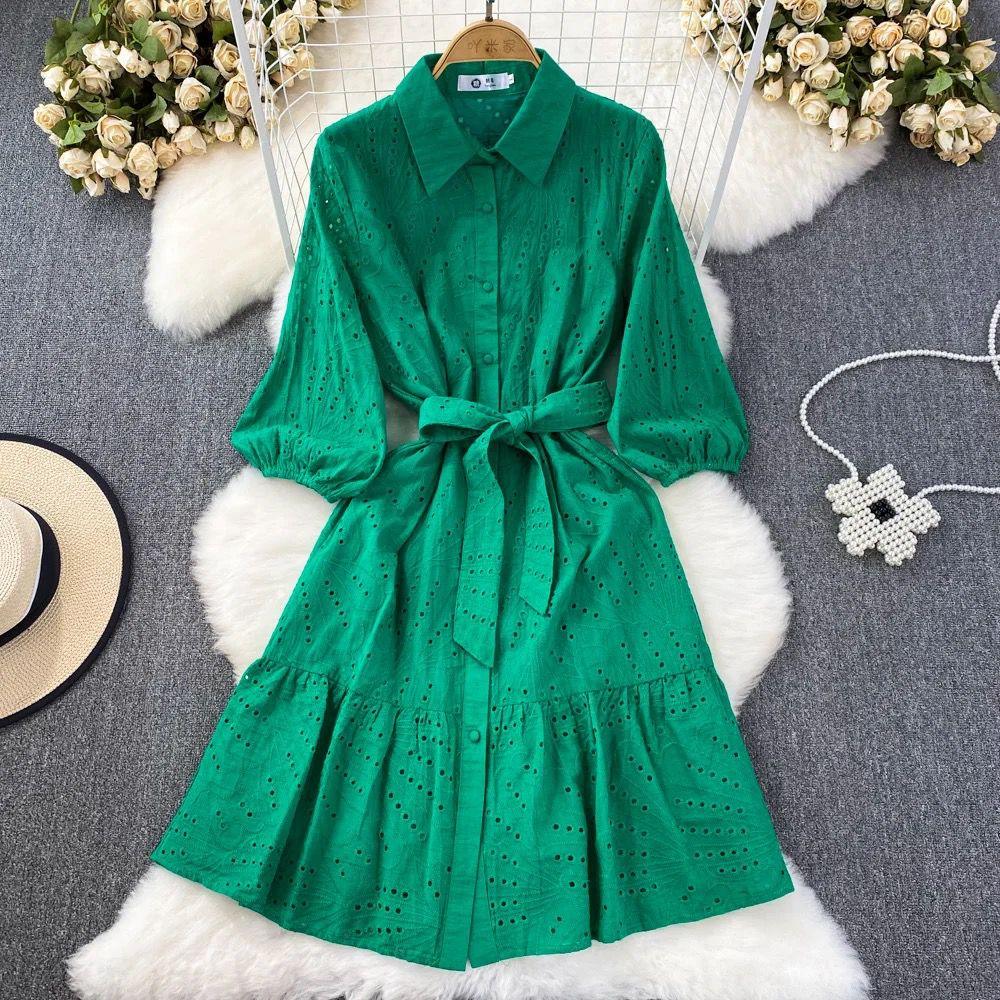 Paula Cotton Eyelet Midi Dress