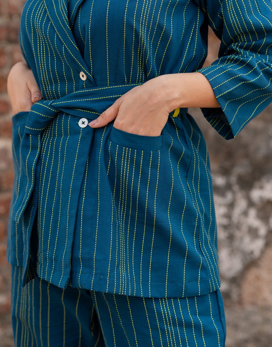 Peacock Blue Blazer Co-ord Set