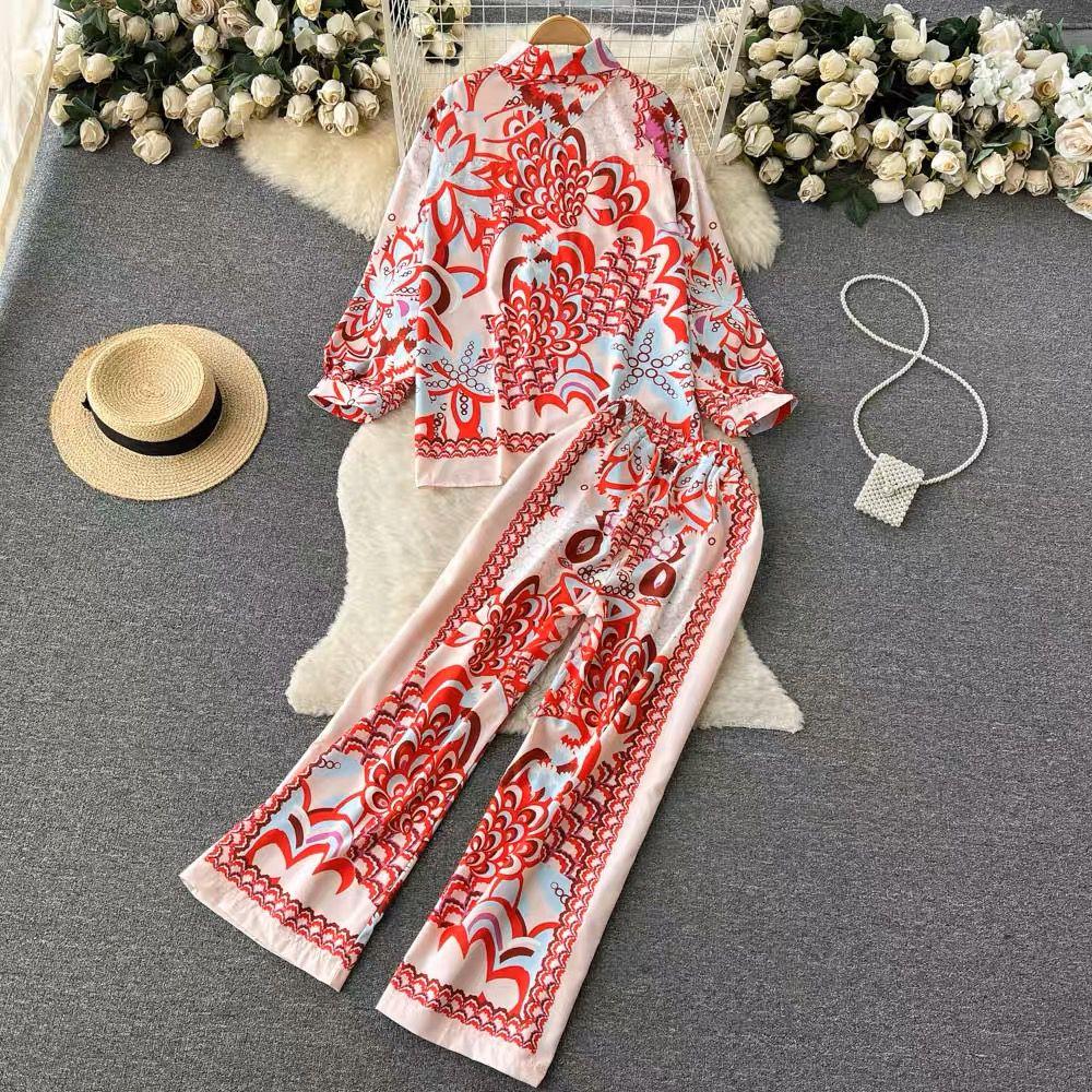 Rayna Abstract Coord Set In Off-White