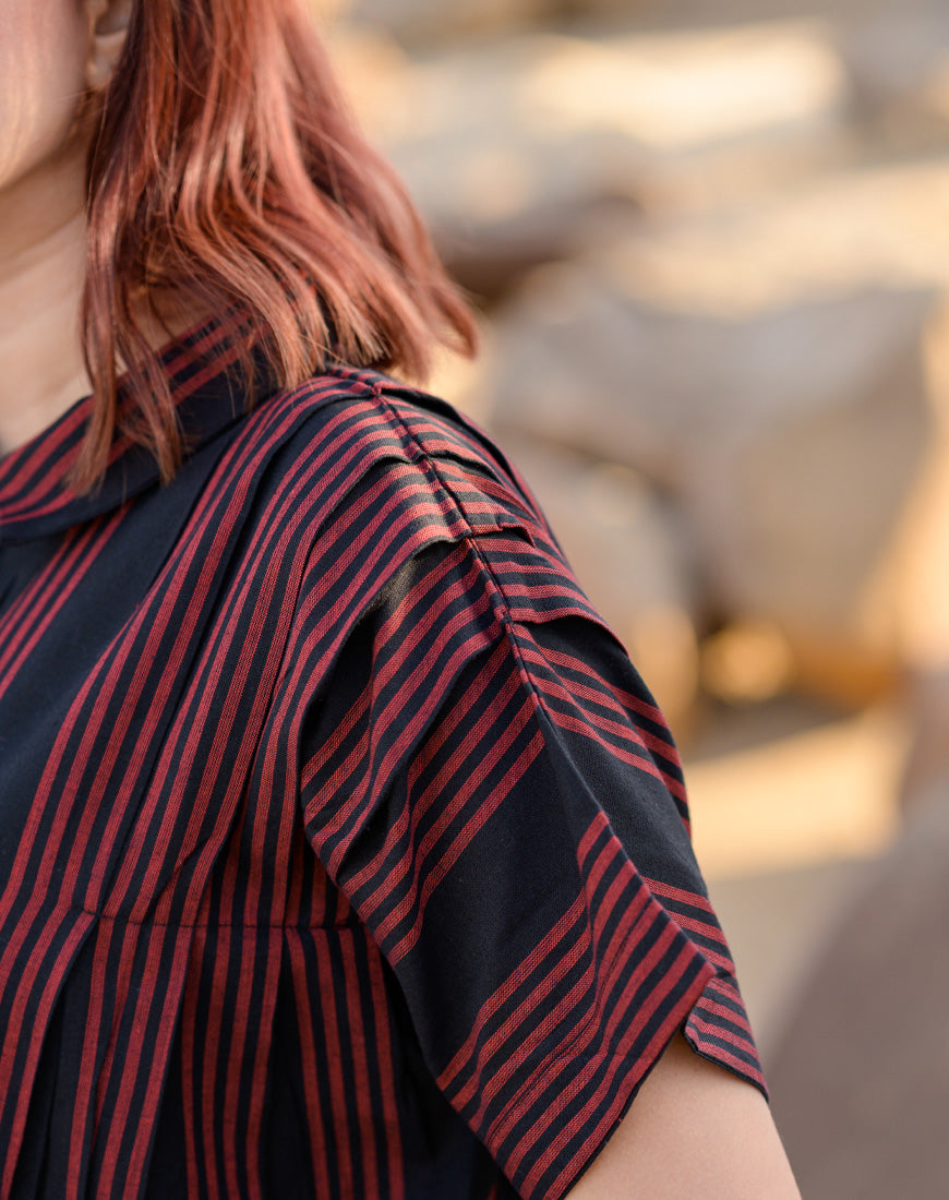 Red Over Black Shirt