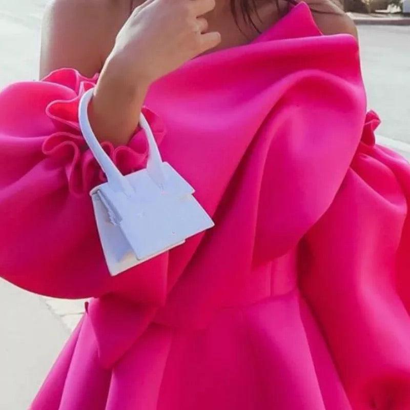 Rush Ruffled Dress In Pink
