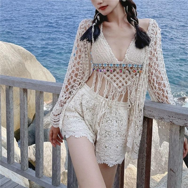 Sally 3 Piece Coord Set In Beige