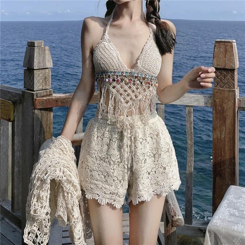 Sally 3 Piece Coord Set In Beige
