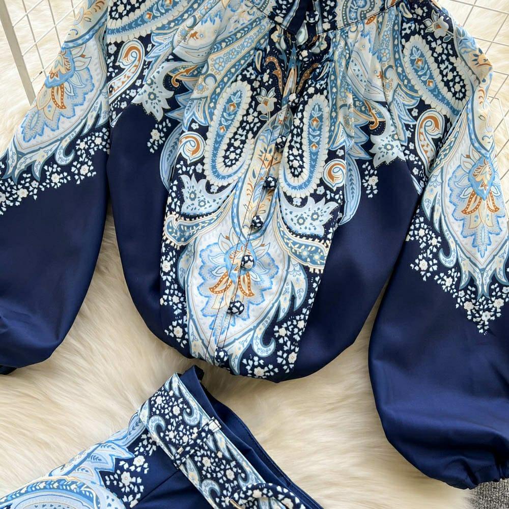 Sandy Coord Set In Navy Blue