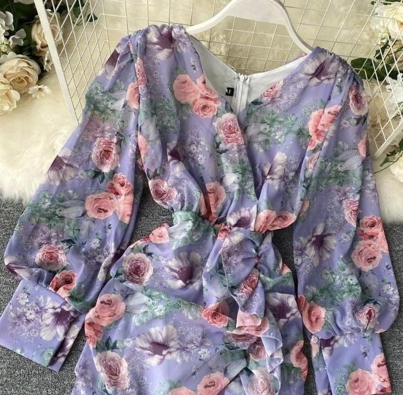 Semia Floral Dress In Lilac