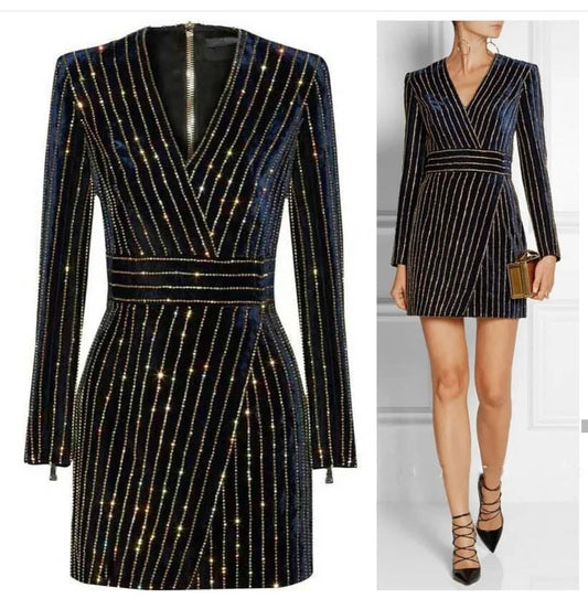 Sequined Celeb Dress In Black