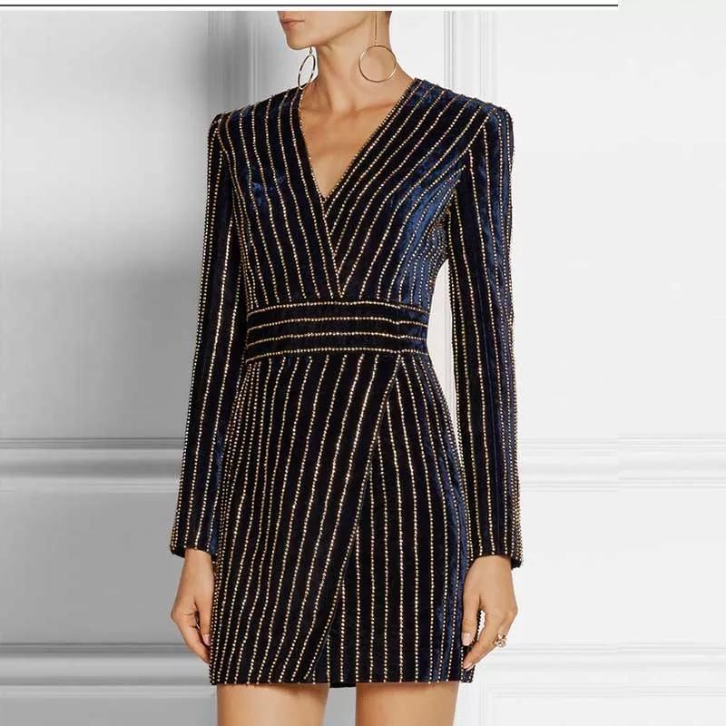 Sequined Celeb Dress In Black