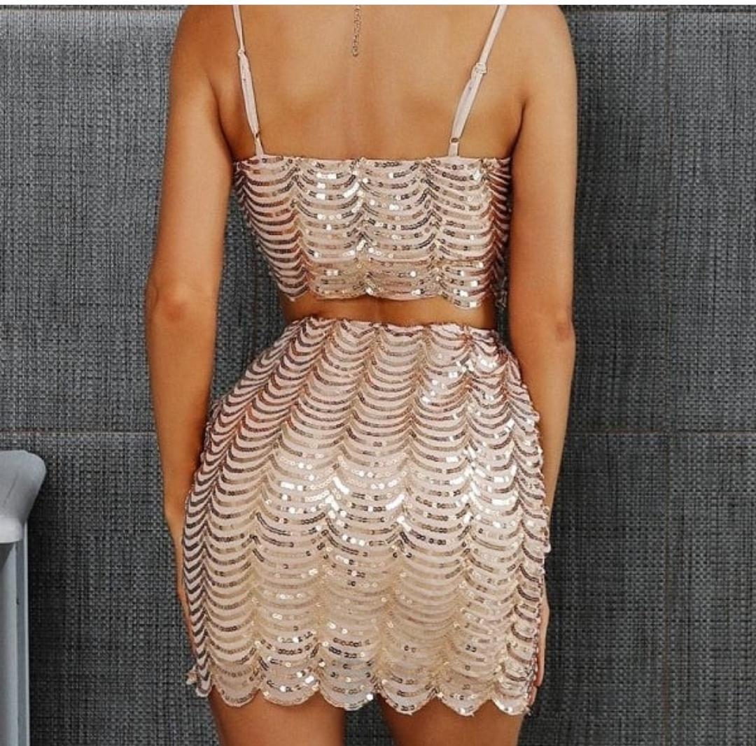 Sequined Marque Coord Sets In Silver