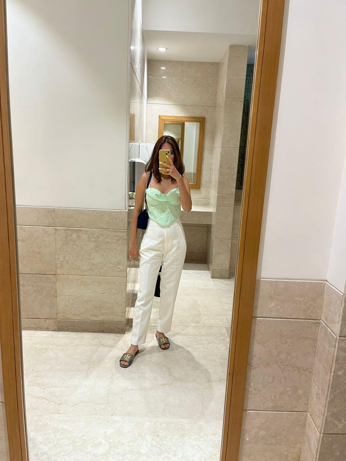 Simone Corset Top in Green