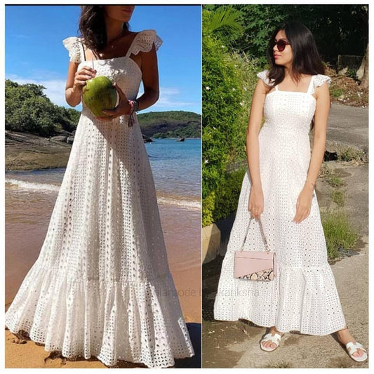 Snoweila Eyelet Maxi Dress In White