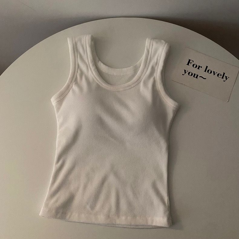 Stormie Tank Tops with Inbuilt Bra In White