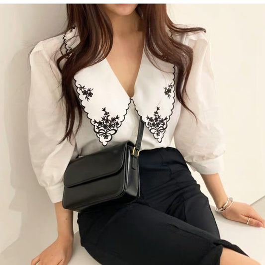 Tempa Vintage Blouse In White