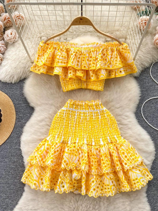 Valencia Luxe Yellow Co-ord Set In Yellow