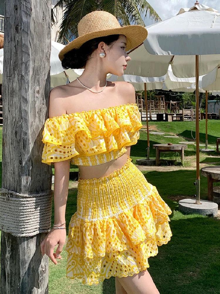Valencia Luxe Yellow Co-ord Set In Yellow