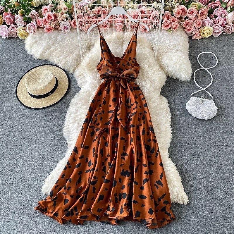 Lucifer Statement Dress In Rust