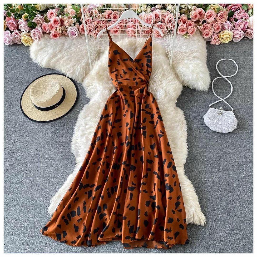 Lucifer Statement Dress In Rust