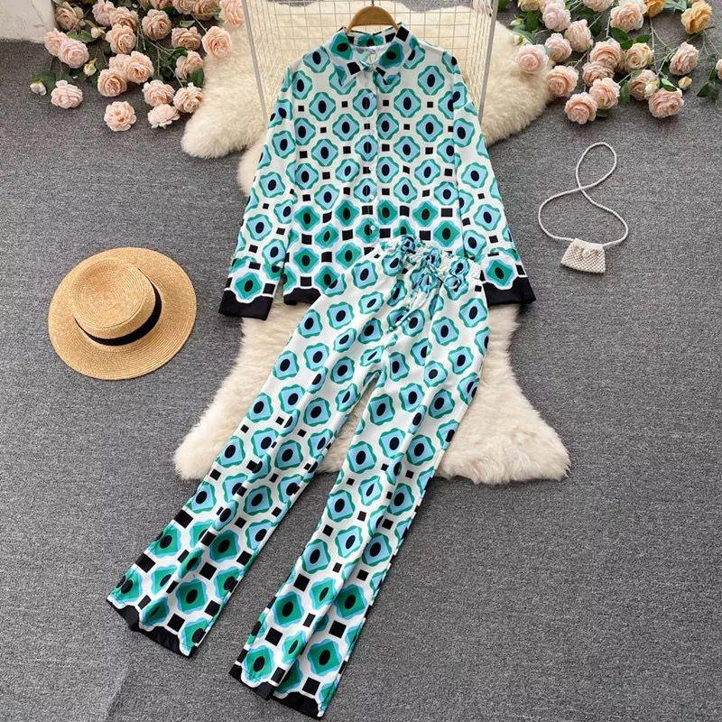 Siluvet Abstract Coord Set In Blue