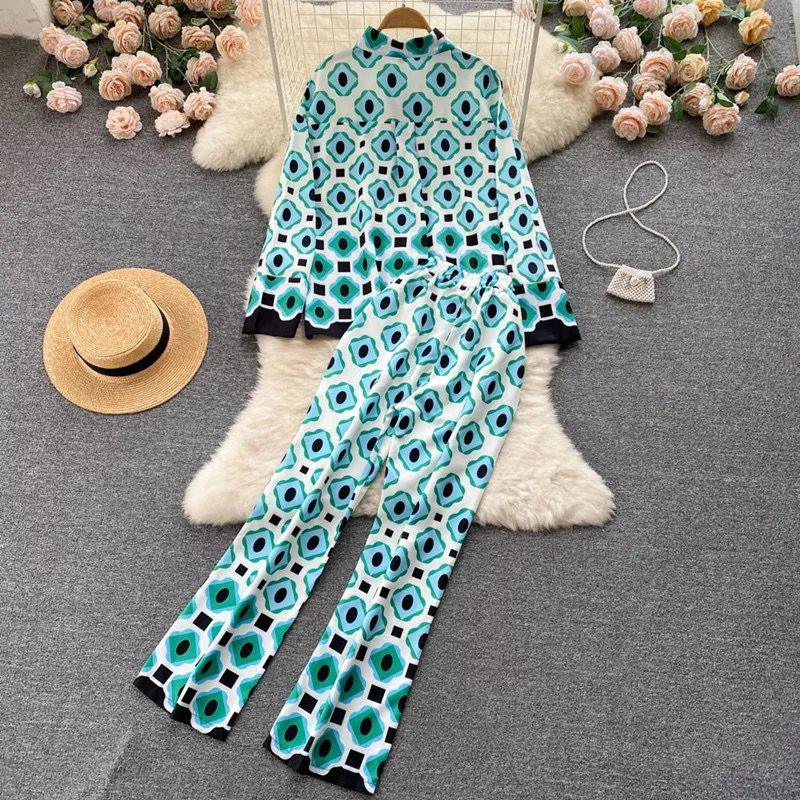 Siluvet Abstract Coord Set In Blue